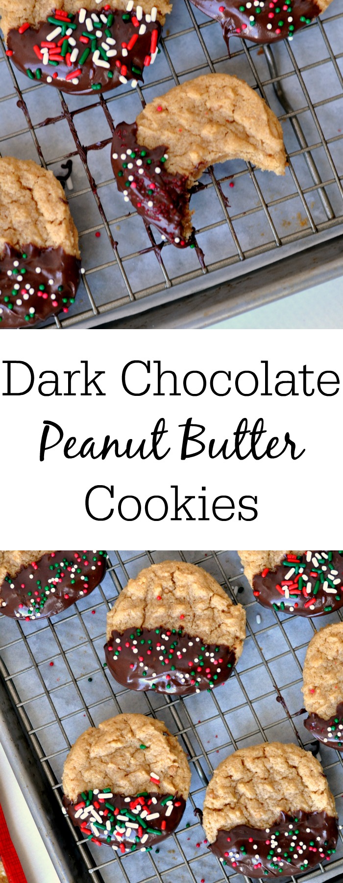 Super simple dark chocolate peanut butter cookies are perfect for your holiday baking.