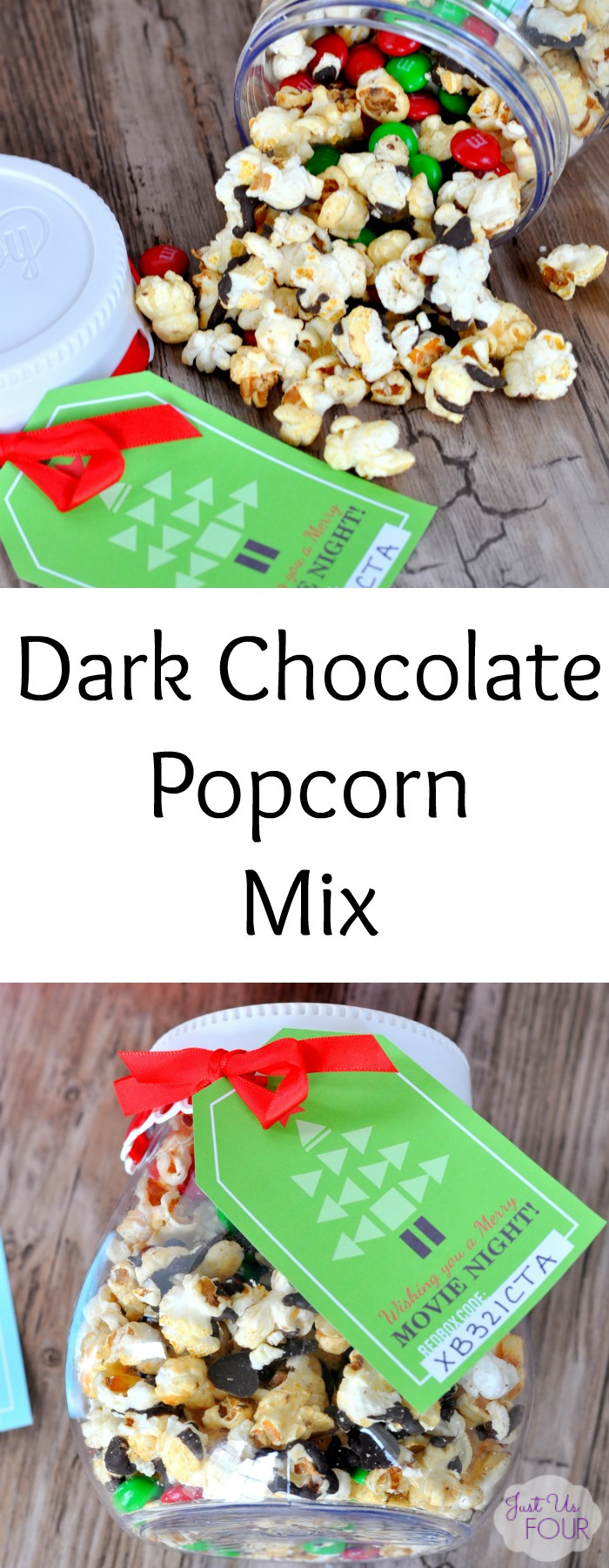 Movie Gift Basket with Dark Chocolate Popcorn Mix