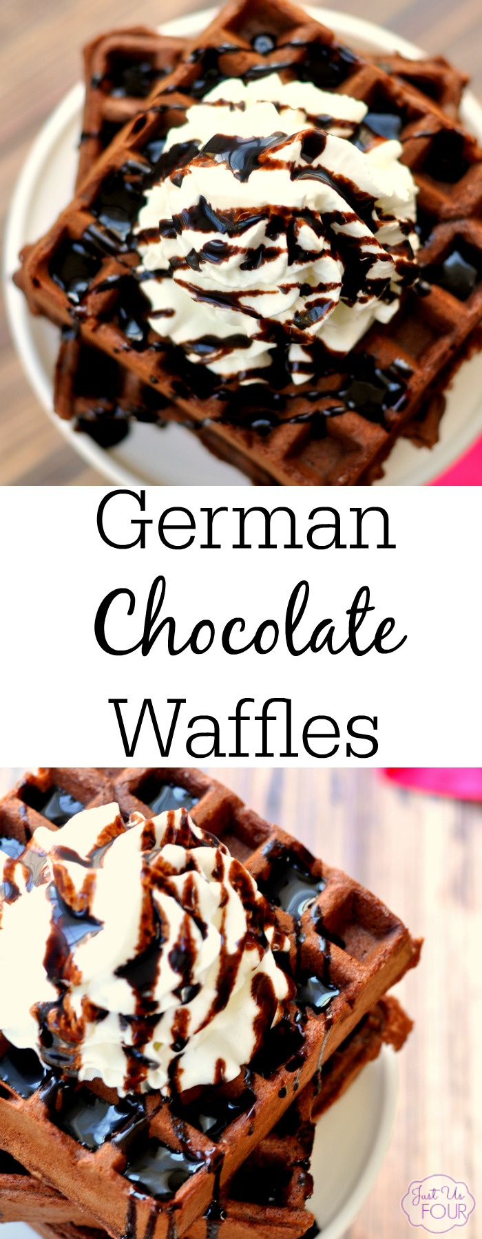 German chocolate waffles are the perfect sweet breakfast treat. Or, serve them for dessert.