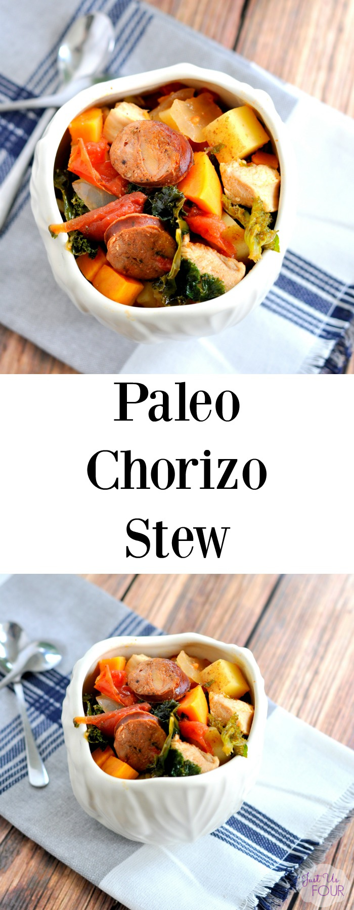Paleo Chicken Chorizo stew is perfect for a cold winter night.