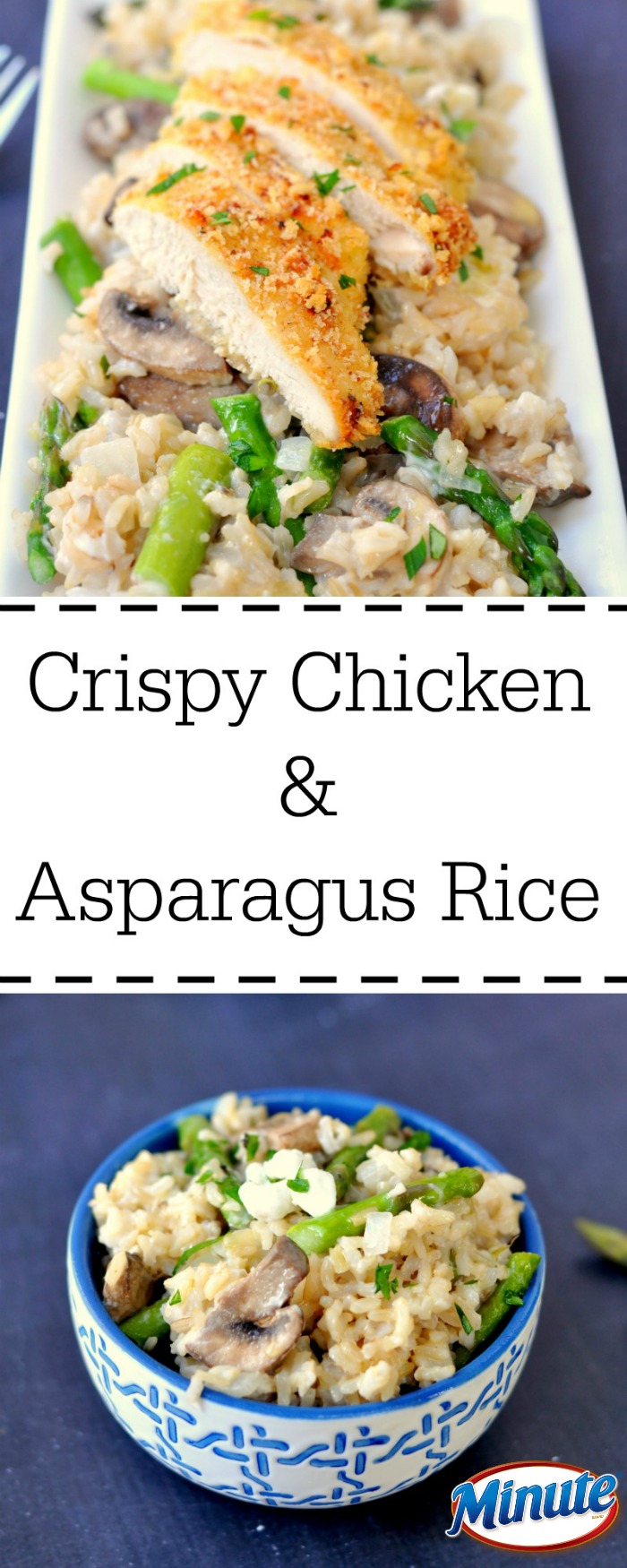 Crispy Chicken with Asparagus Goat Cheese Rice