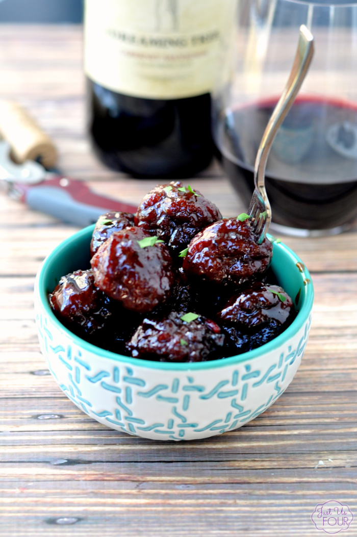 Pomegranate Cabernet Meatballs