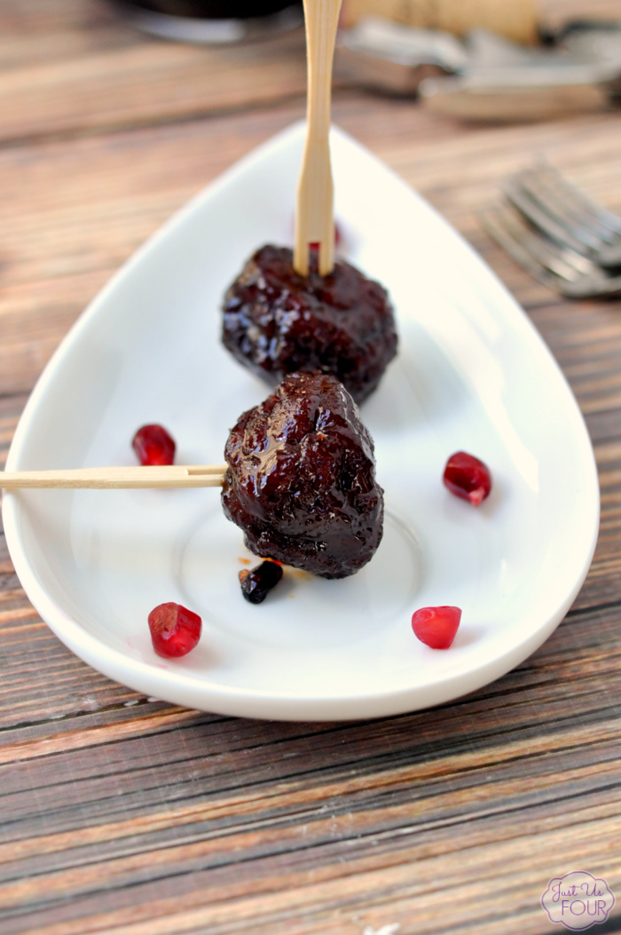 Pomegranate Cabernet Meatballs