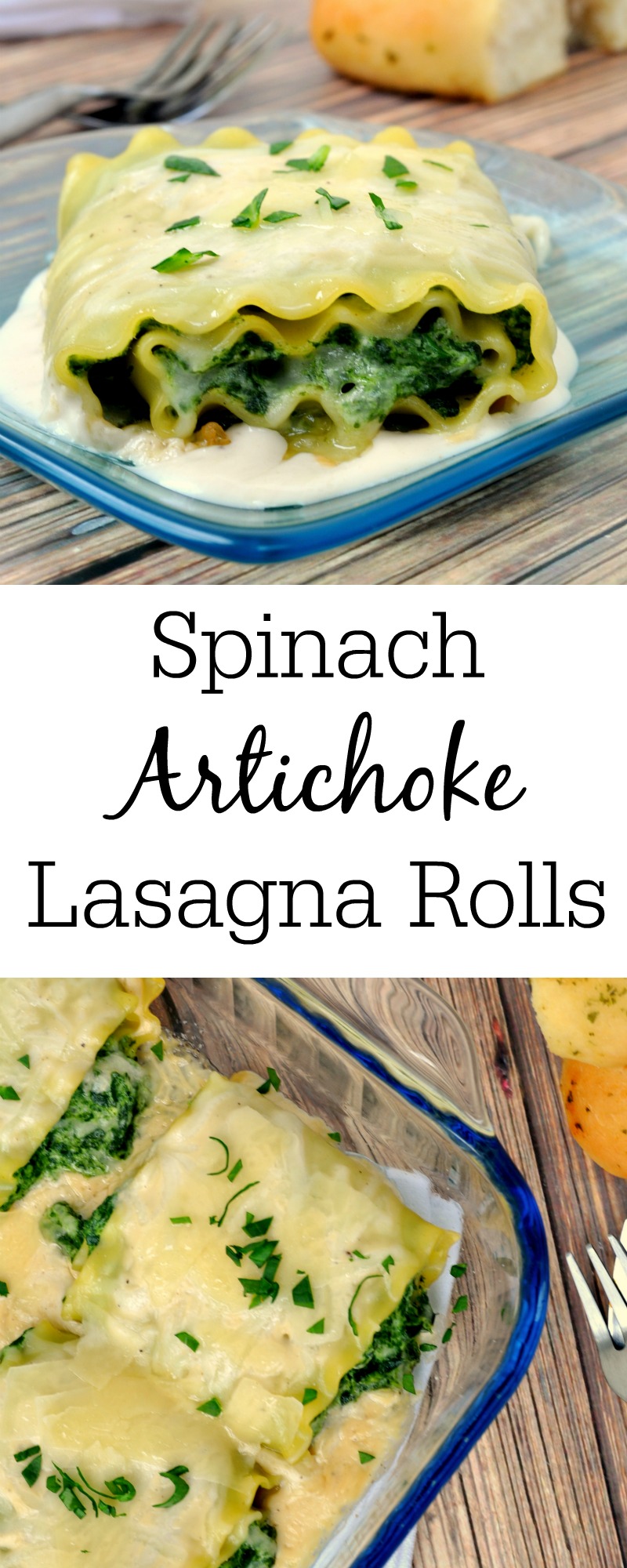 Spinach artichoke lasagna rolls are the perfect alternative to a regular ole lasagna dinner.