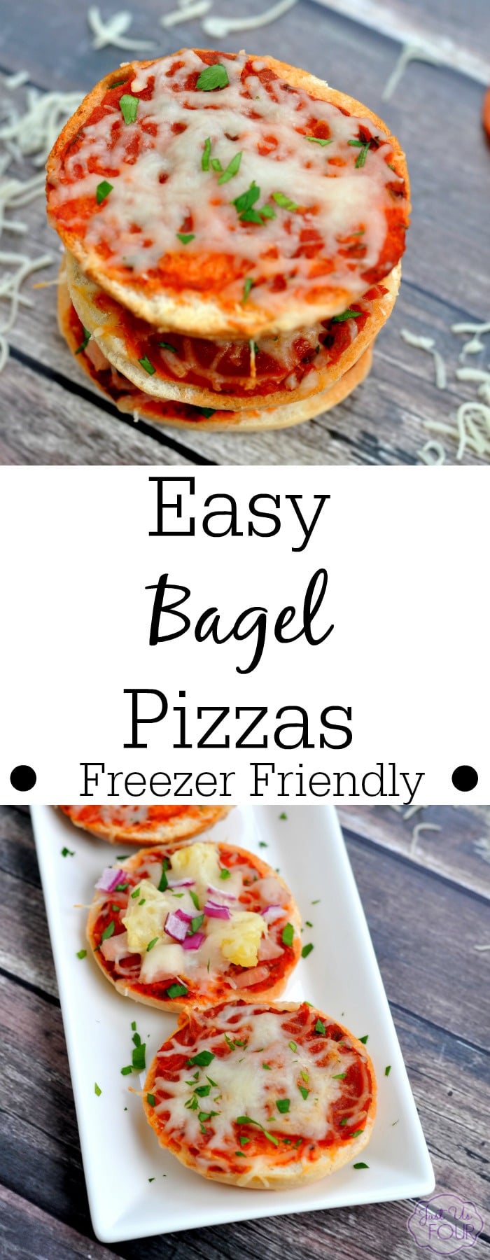You have to try this recipe for freezer friendly bagel pizzas. They are so easy!