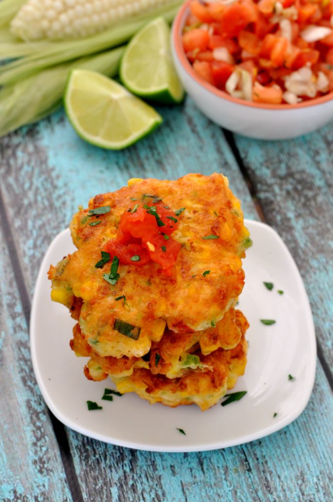 Grilled Mexican Corn Cakes with Fresh Salsa - My Suburban Kitchen