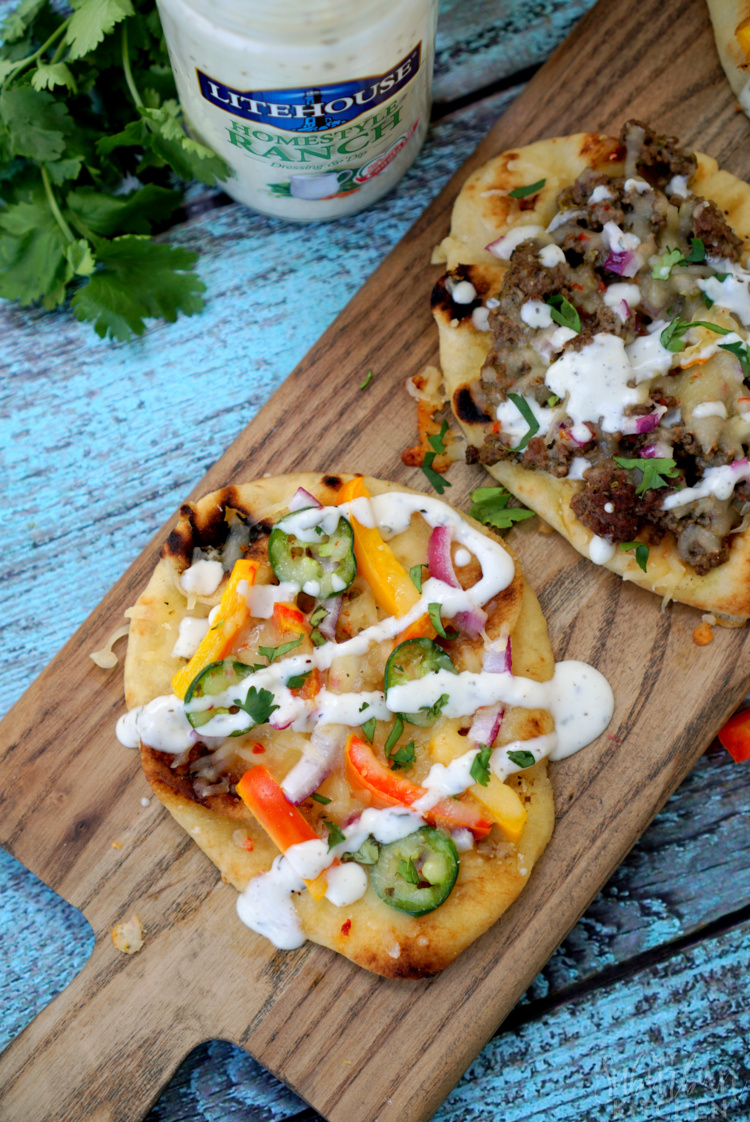 Chicken Fajita Ranch Flatbread Pizzas