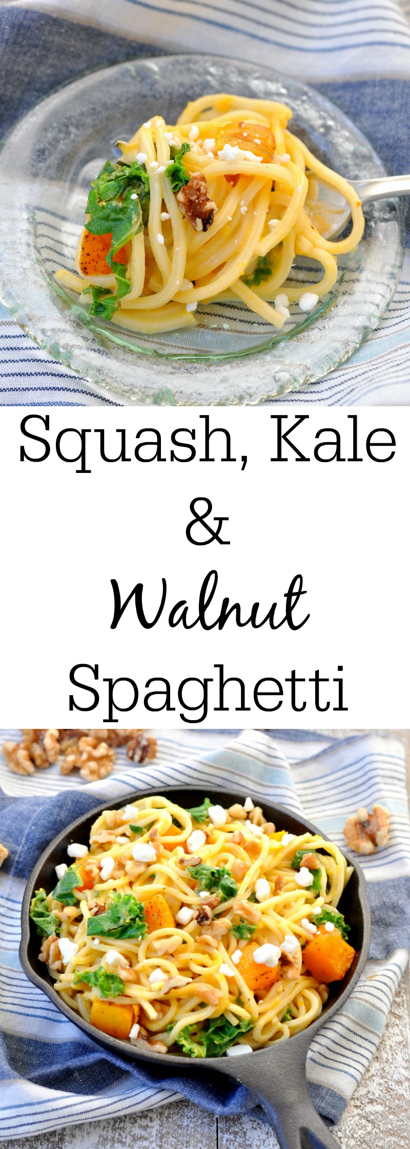 Butternut Squash, Kale and Walnut Spaghetti