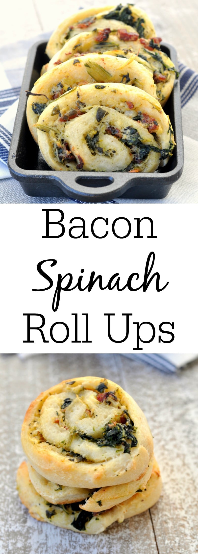 Bacon Spinach Pizza Roll Ups