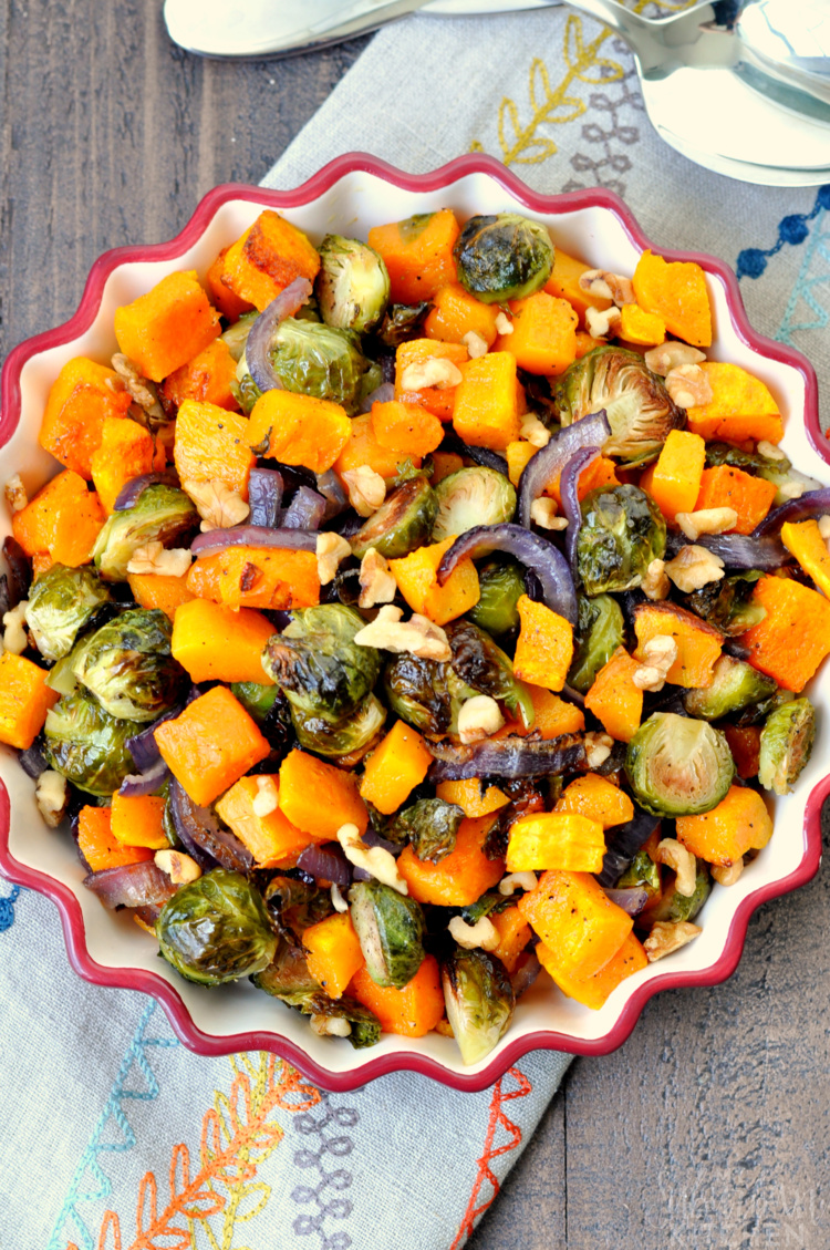 Roasted Brussels Sprouts and Butternut Squash Recipe