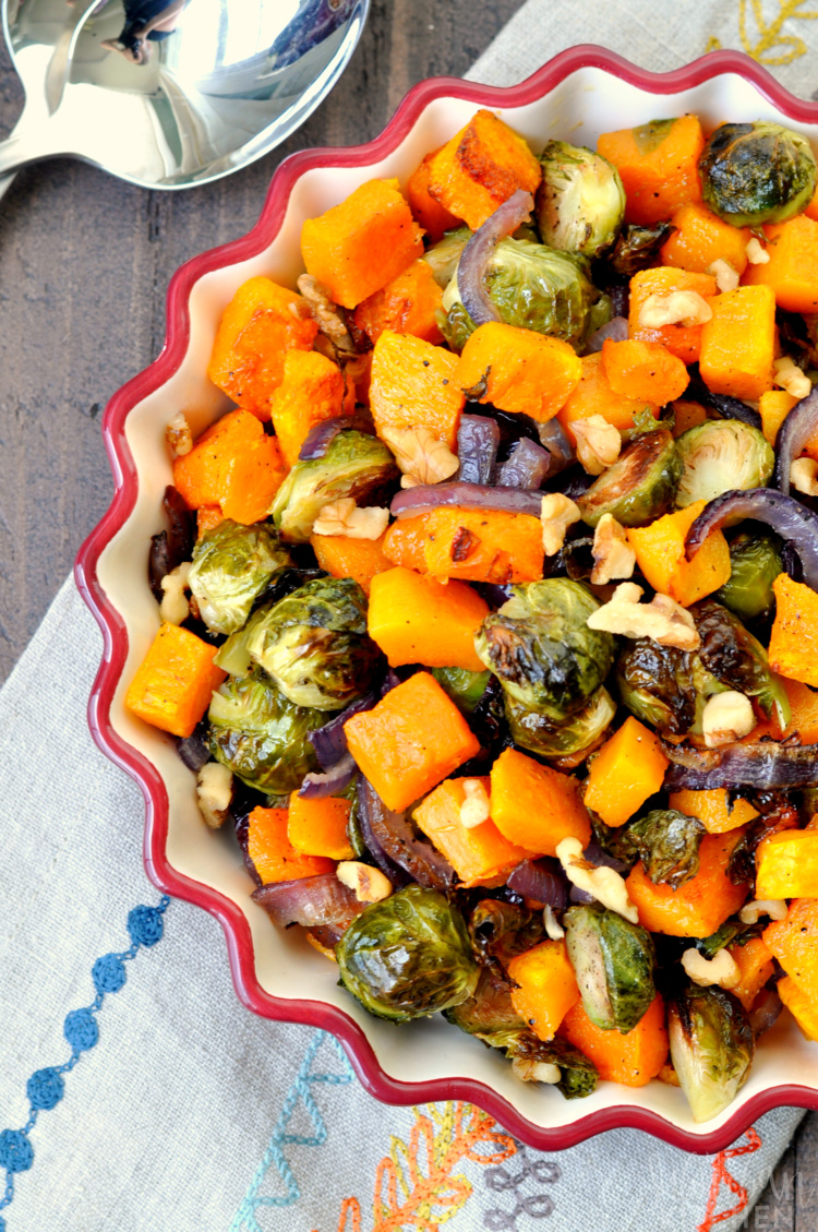 Roasted Brussels Sprouts and Butternut Squash