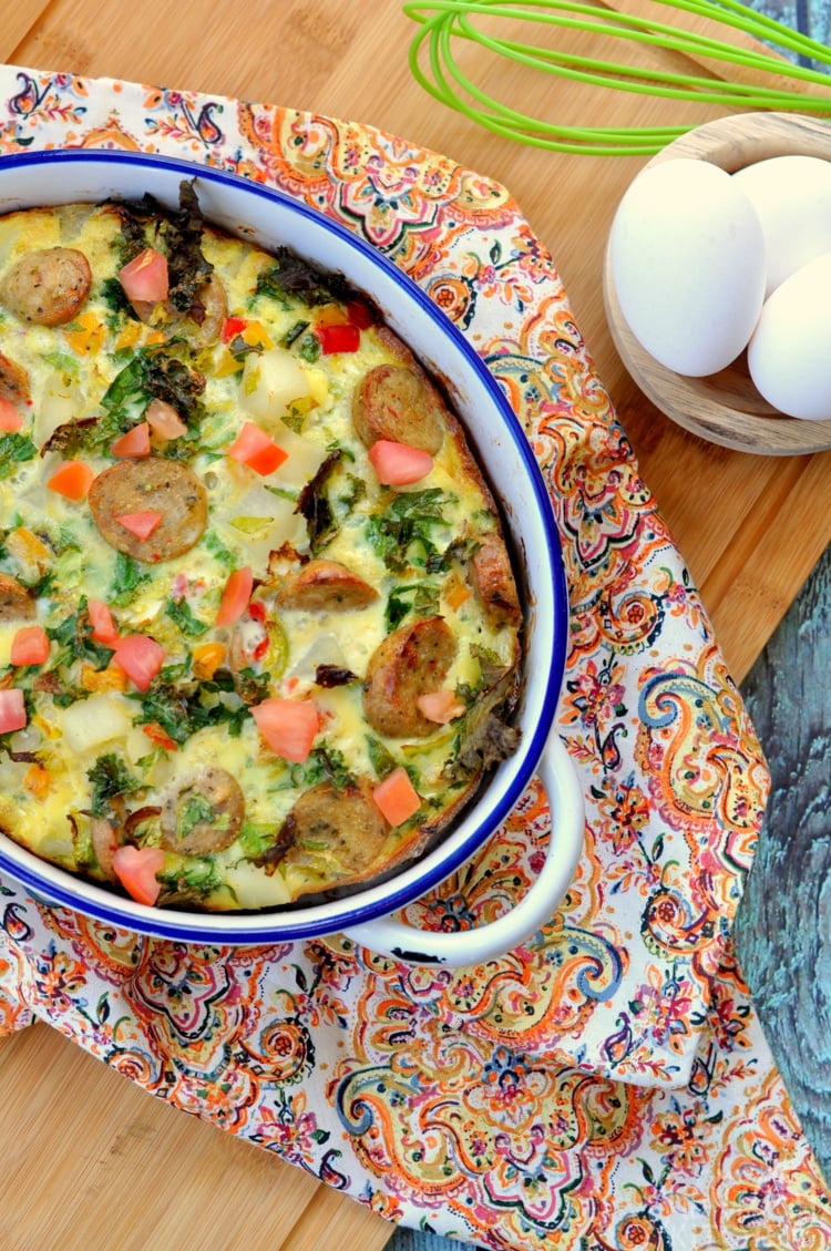 Vegetable Sausage Egg Bake