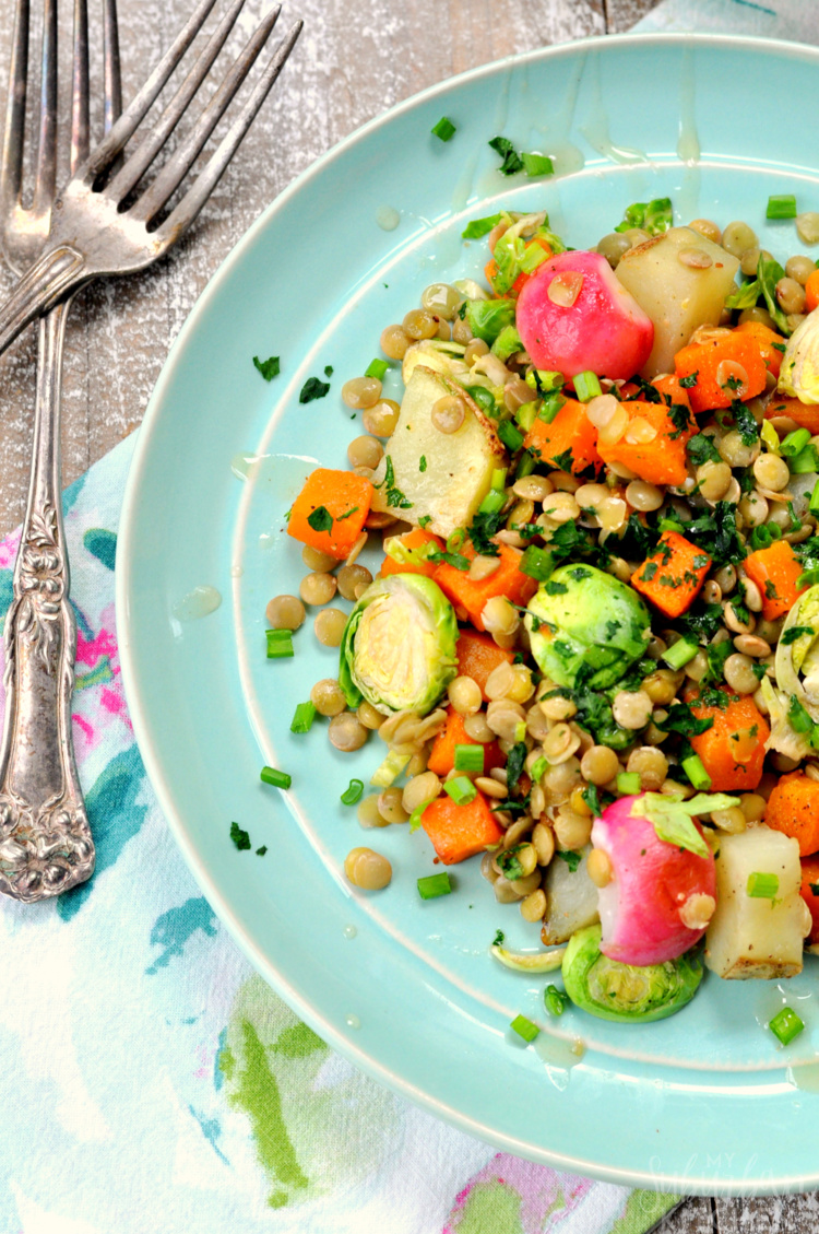 Dijon Vegetable and Lentil Salad