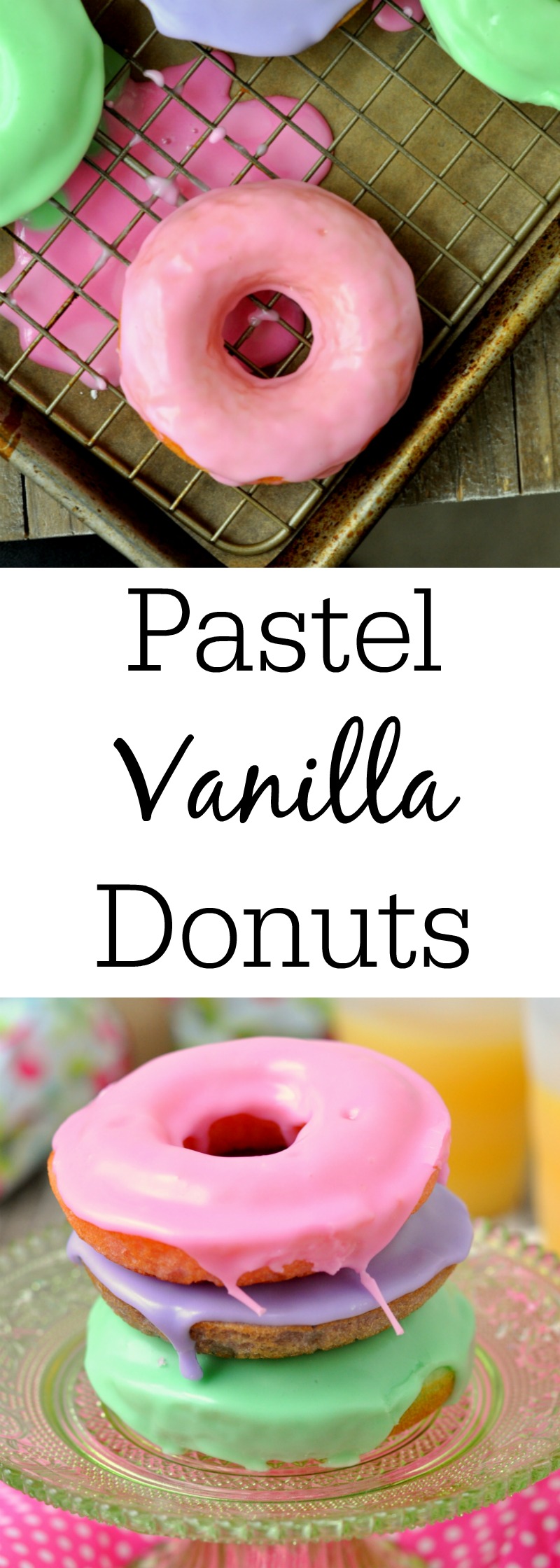 Spring Pastel Vanilla Donuts