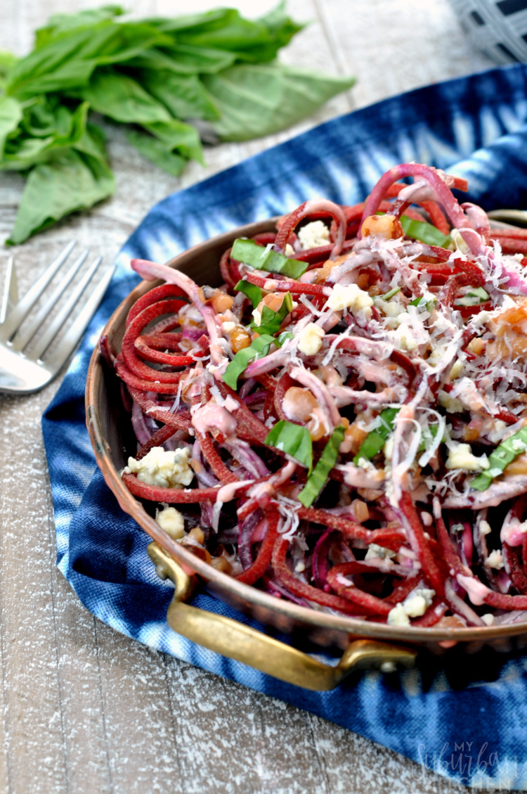 Beet Noodles with Blue Cheese Sauce