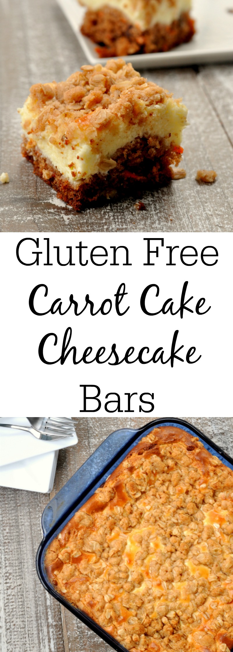 Gluten Free Carrot Cake Cheesecake Bars
