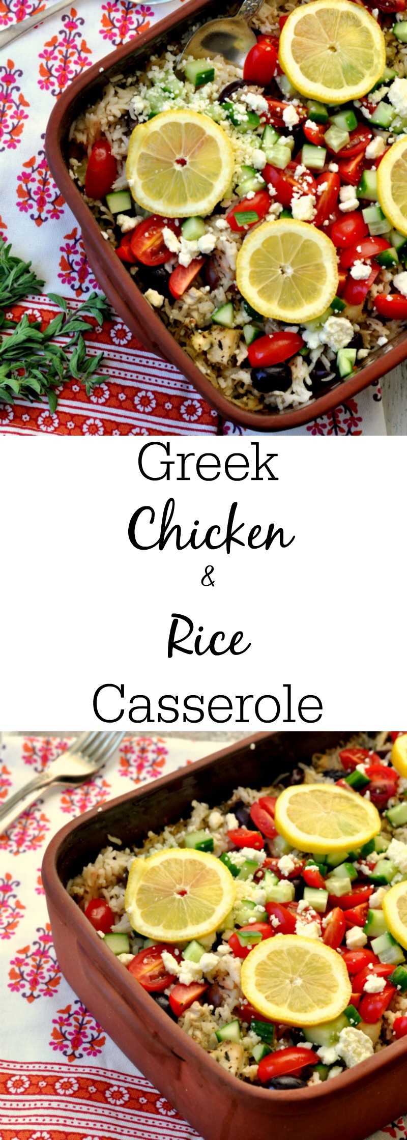 Greek Chicken and Rice Casserole