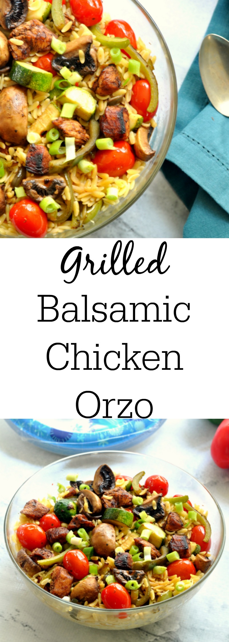 Grilled Balsamic Chicken and Vegetable Orzo