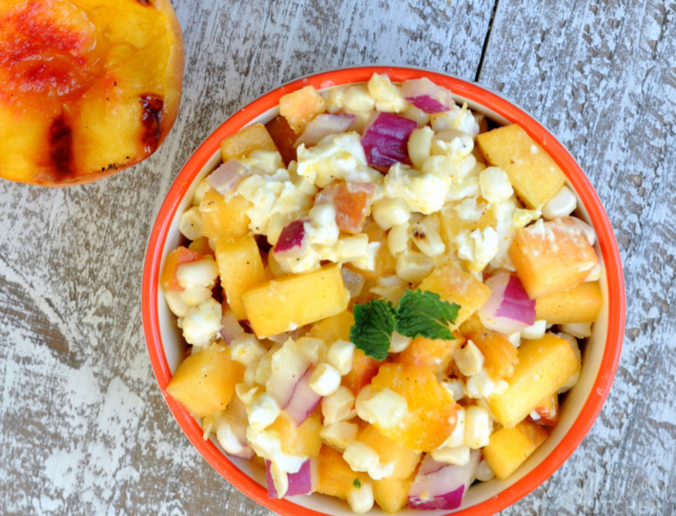 Curried Peach Corn Salsa