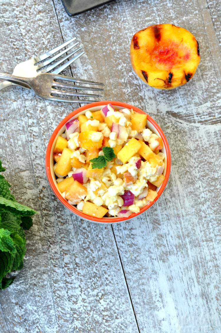 Curried Peach Corn Salsa