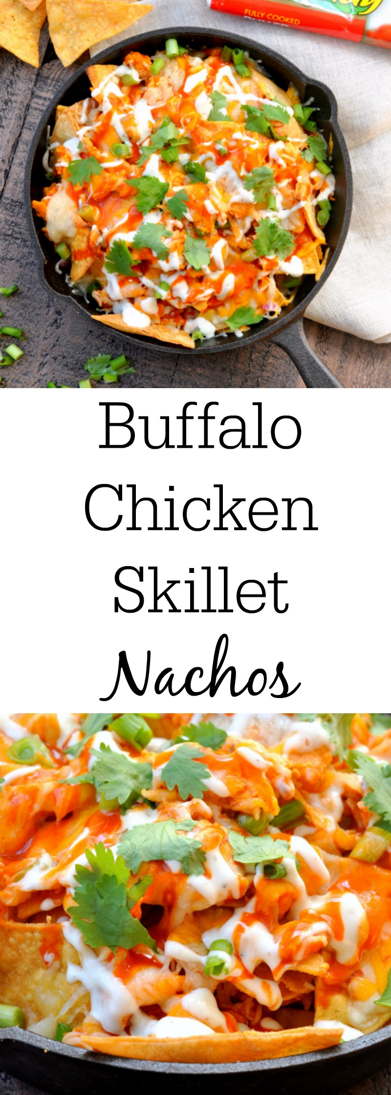 Buffalo Chicken Skillet Nachos