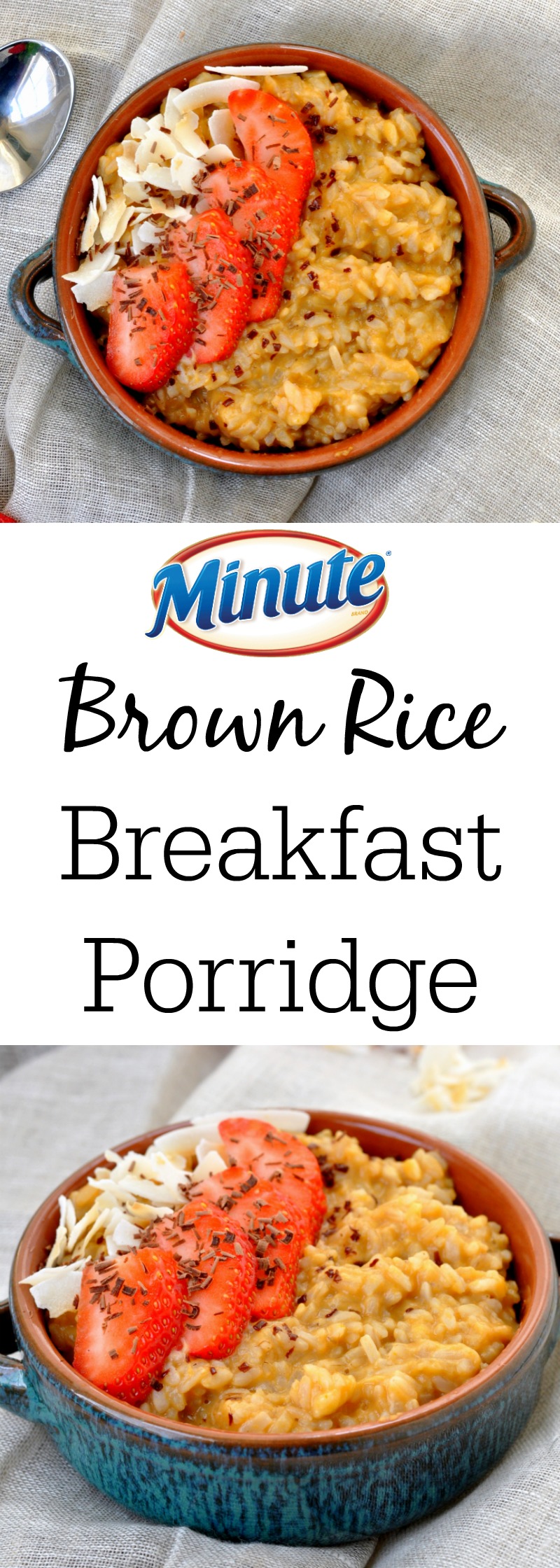 Brown Rice Breakfast Porridge Photo Collage Logo