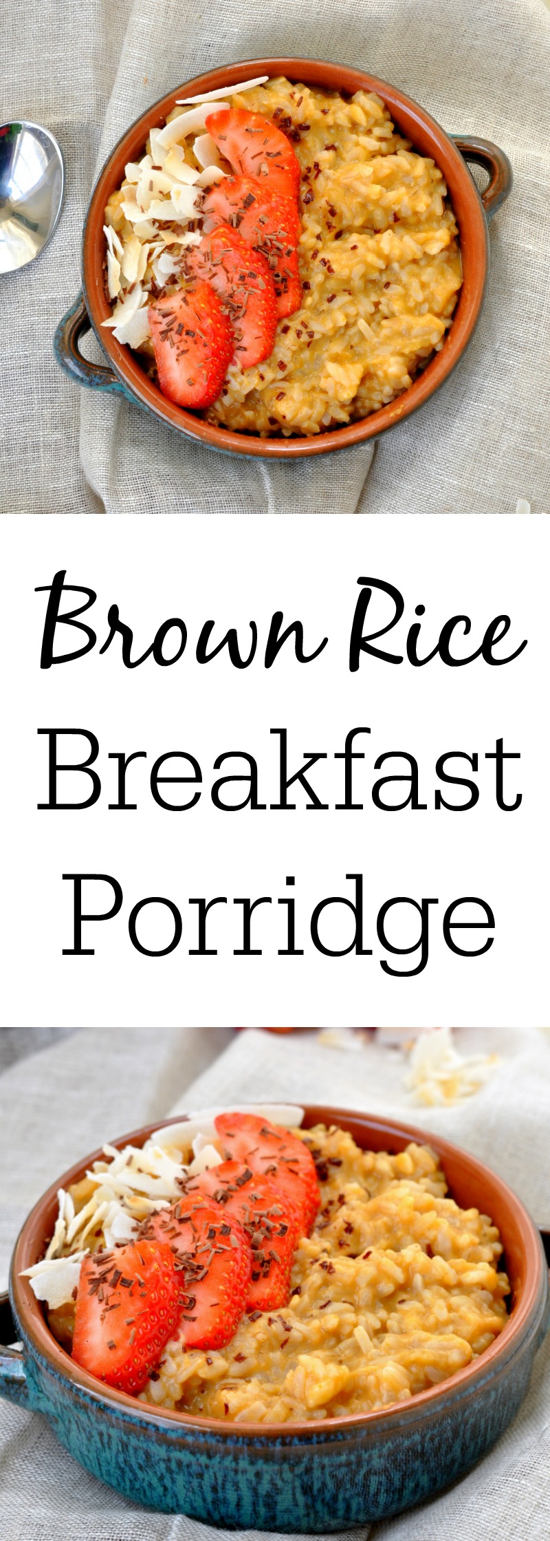 Brown Rice Breakfast Porridge photo collage