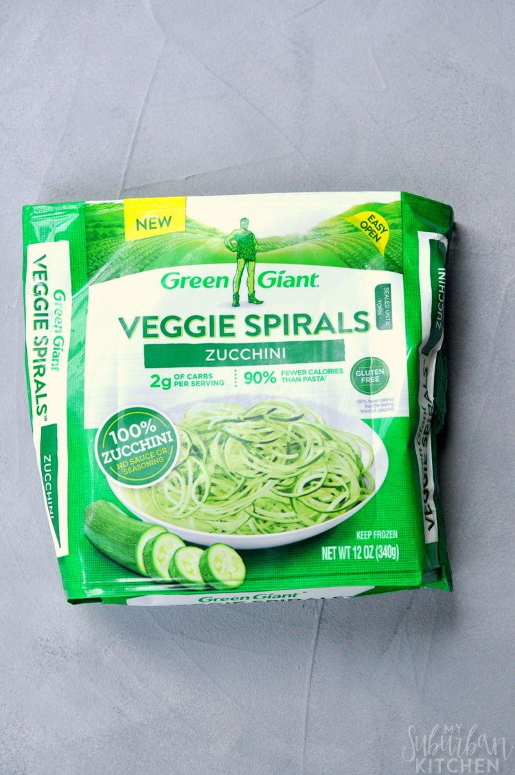 Overhead photo of Green Giant Veggie Spirals package
