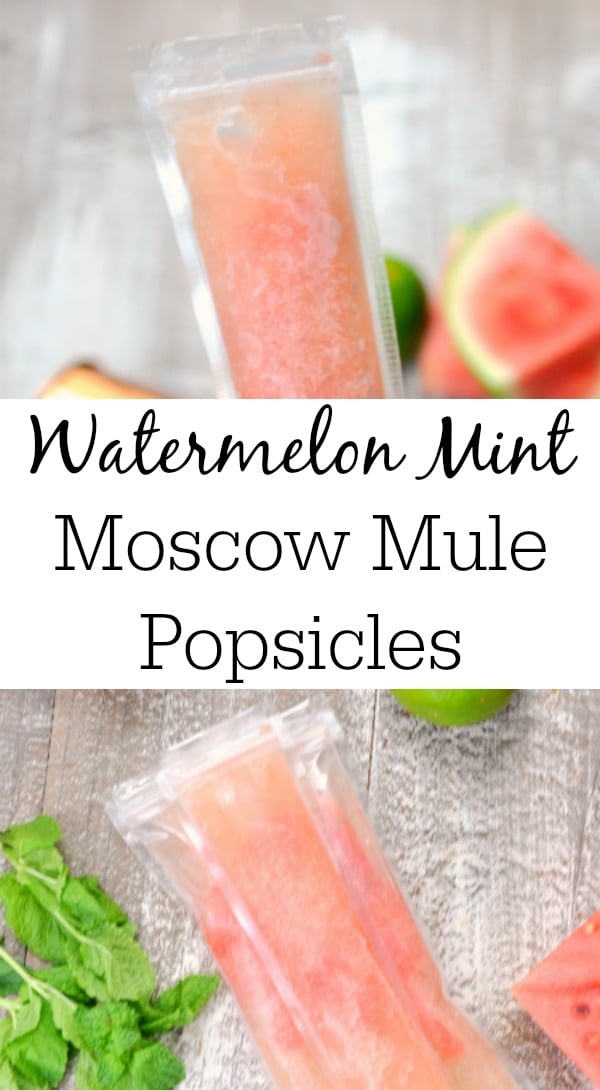 Watermelon Mint Moscow Mule Boozy Popsicles