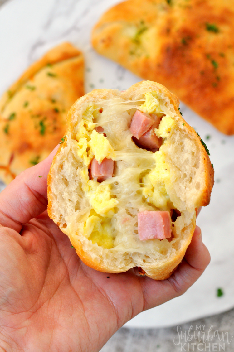 Easy Calzone Recipe - Ham, Egg and Cheese Breakfast Calzone
