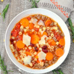 White bowl of soup