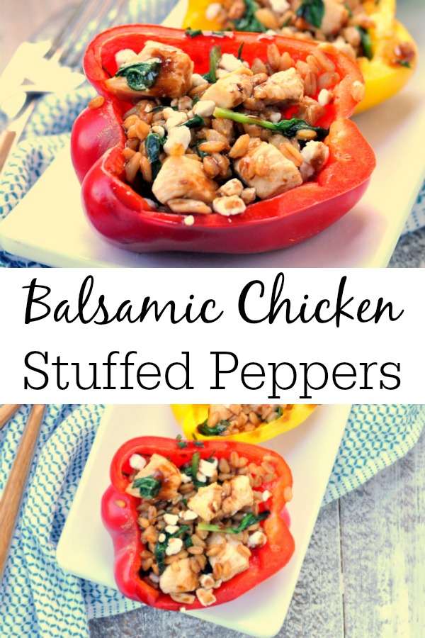 Balsamic Chicken Stuffed Peppers