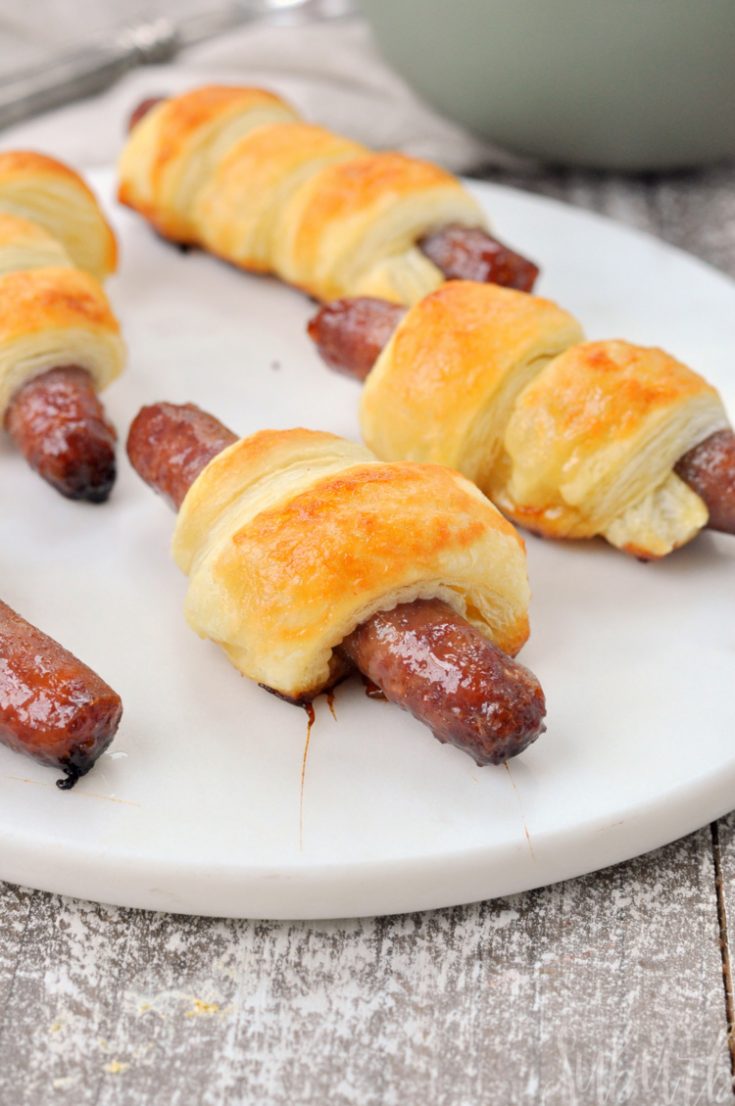 Up close photo of Breakfast Sausage Roll-Ups