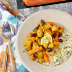 Overhead photo of Slow Cooker Moroccan Pork Stew