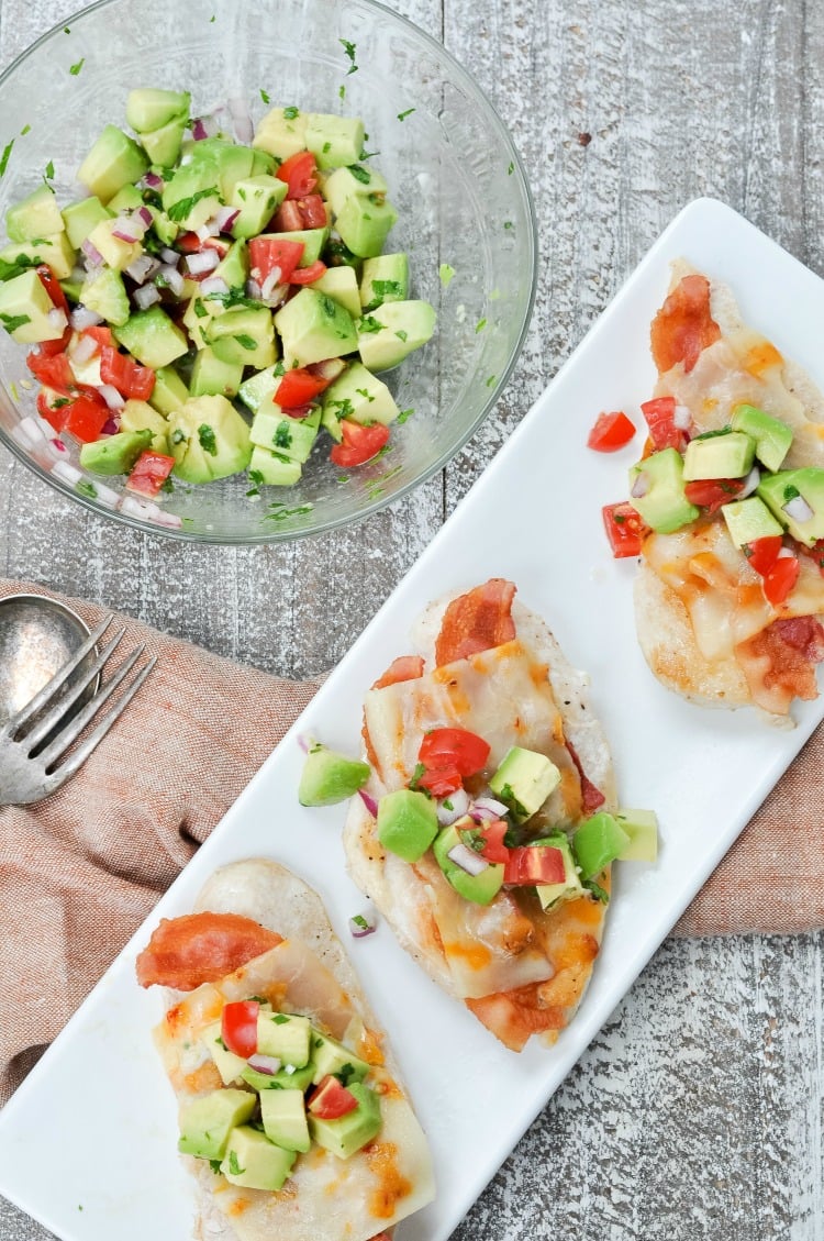 Overhead view of Southwest Chicken with Deconstructed Guacamole