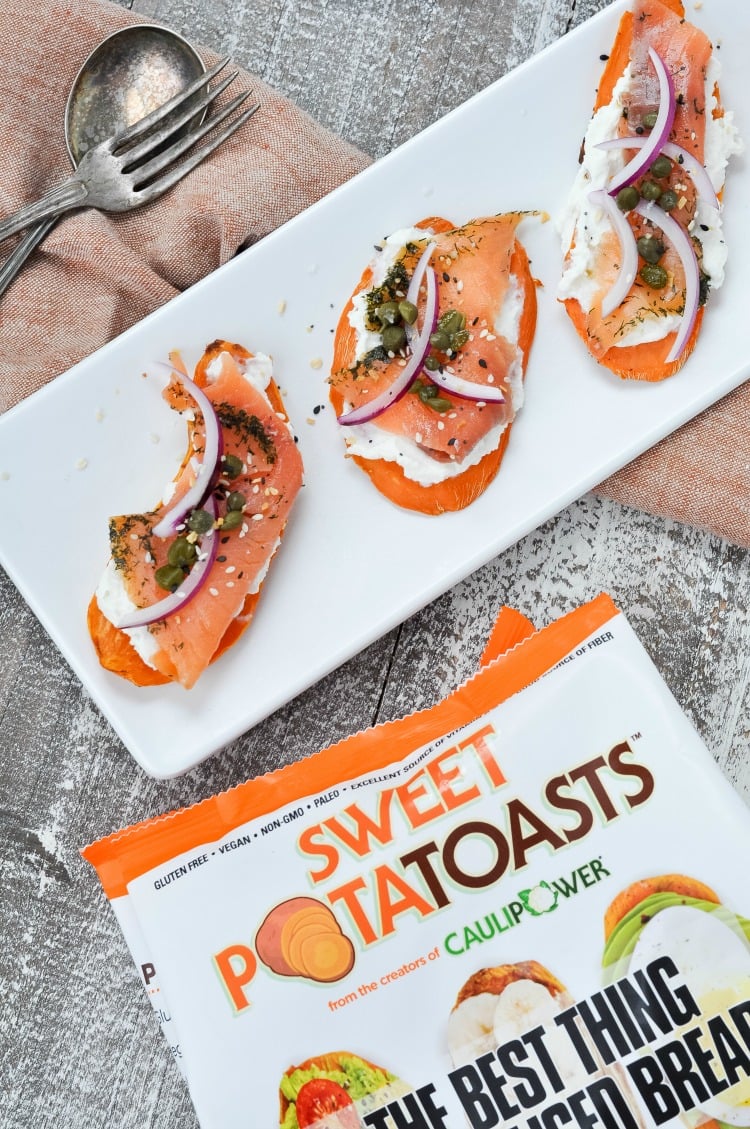 Smoked Salmon Sweet Potato Toasts