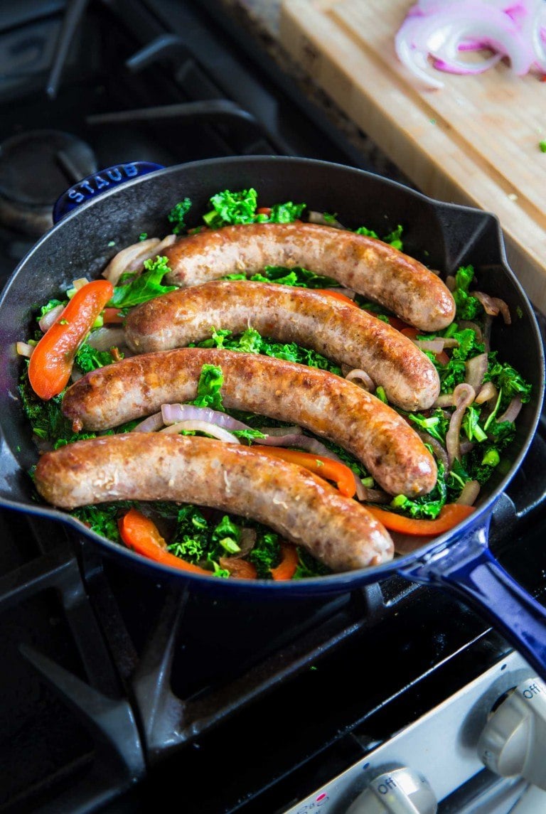 Kale, Sausage and Pepper Skillet from Primal Gourmet