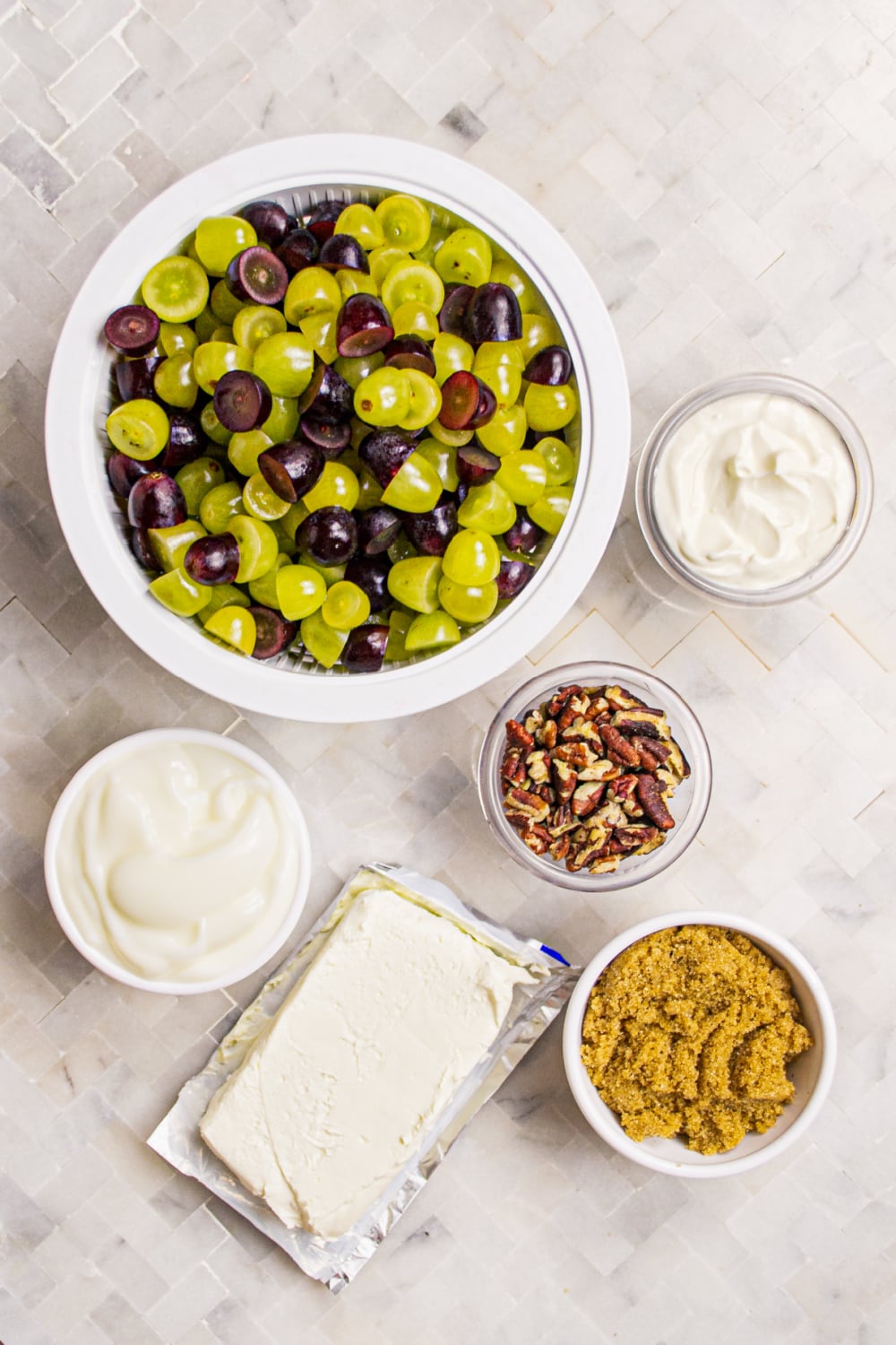Ingredients for easy grape salad