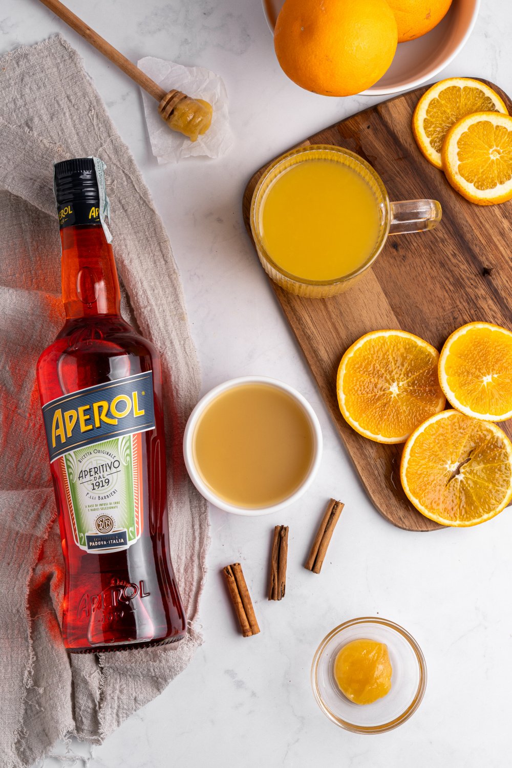 hot Aperol wine recipe ingredients