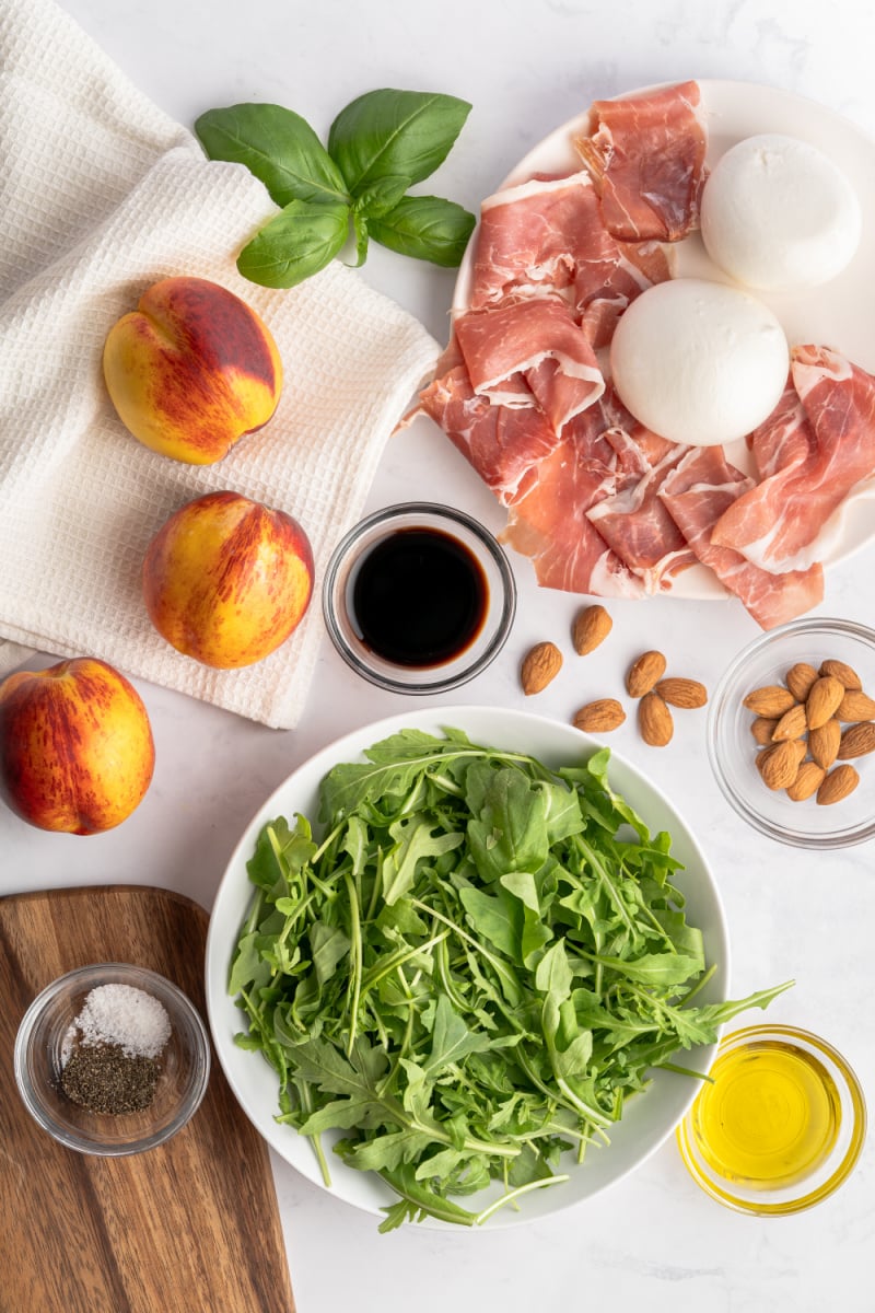 Ingredients for Peach Burrata Salad