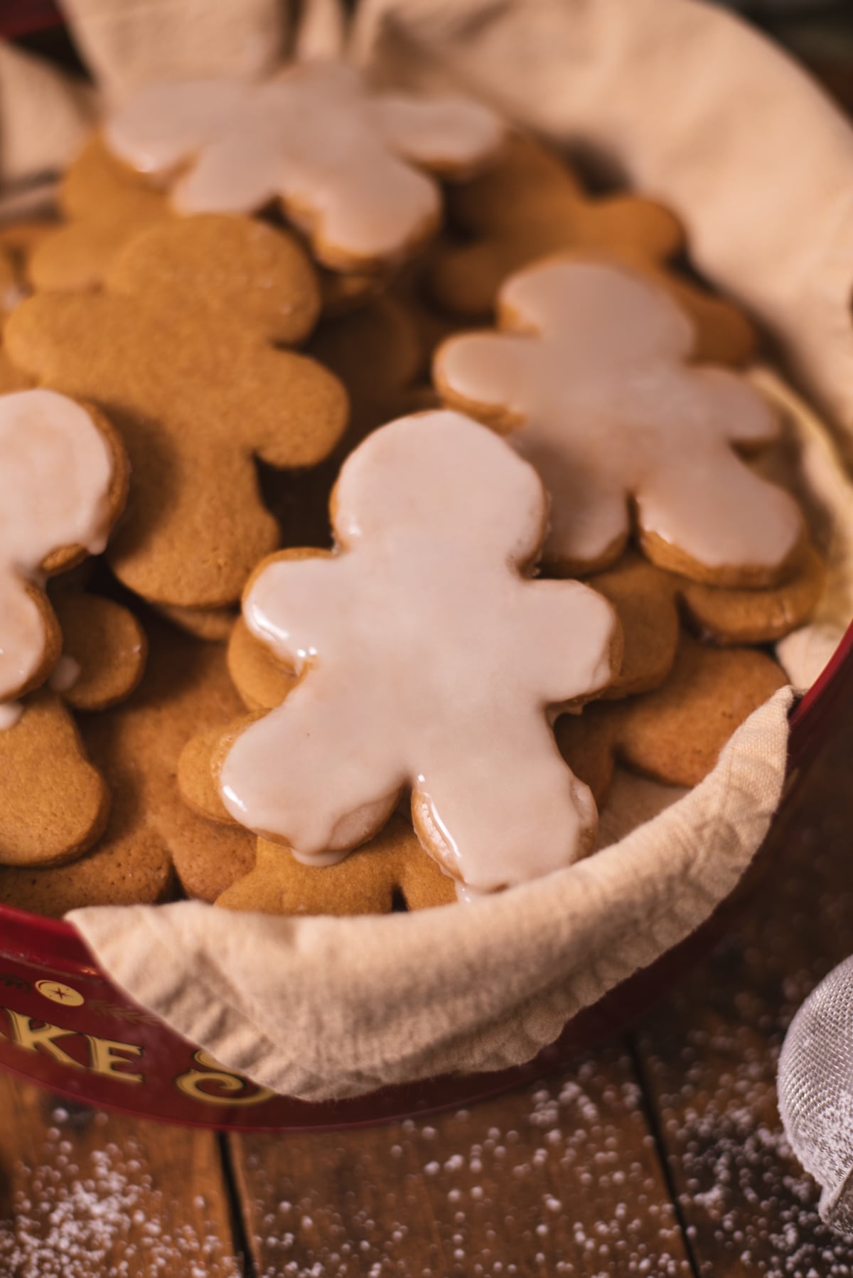 Iced Gingerbread Cake Mix Cookies