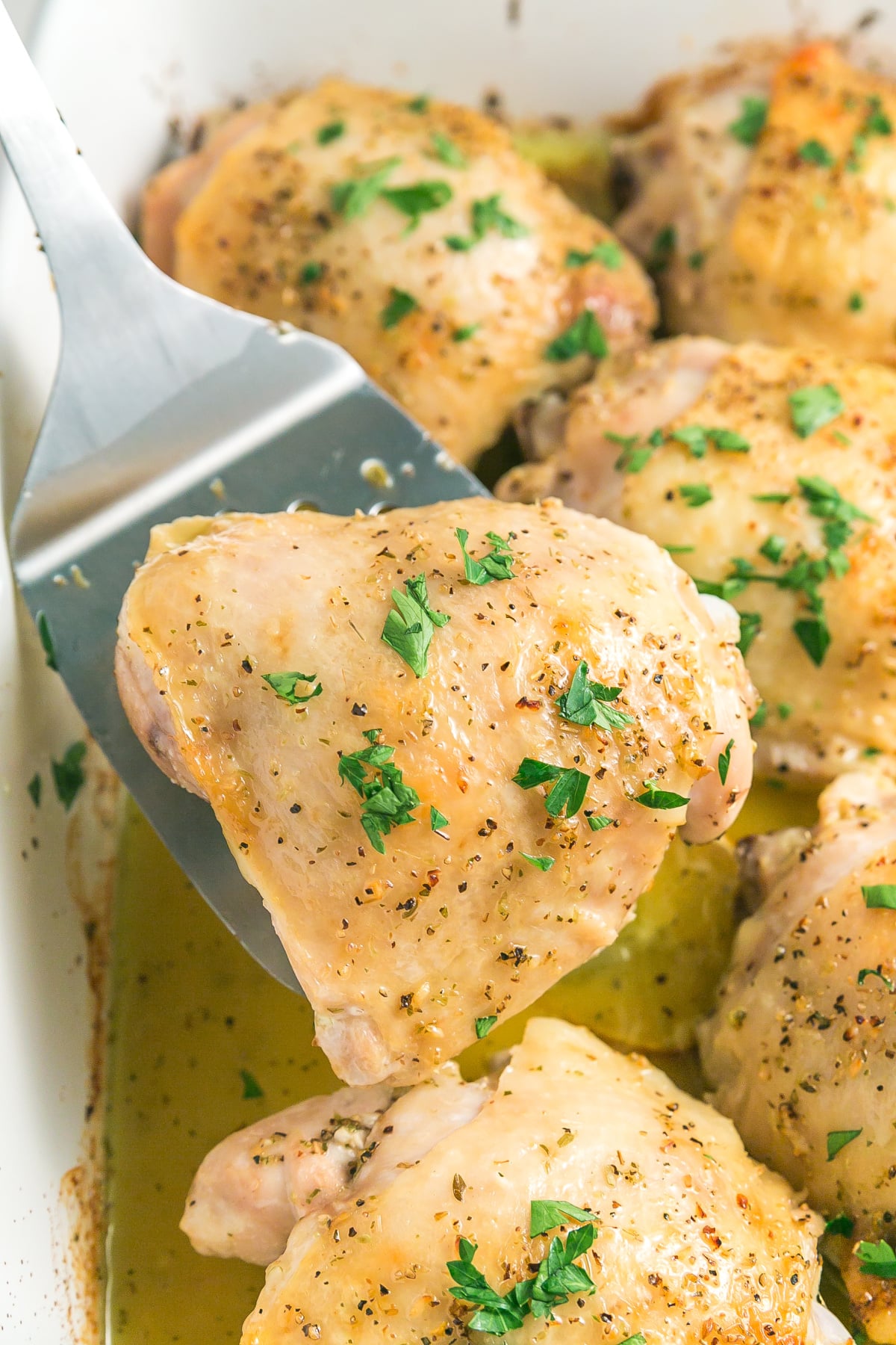 herby baked lemon chicken thighs