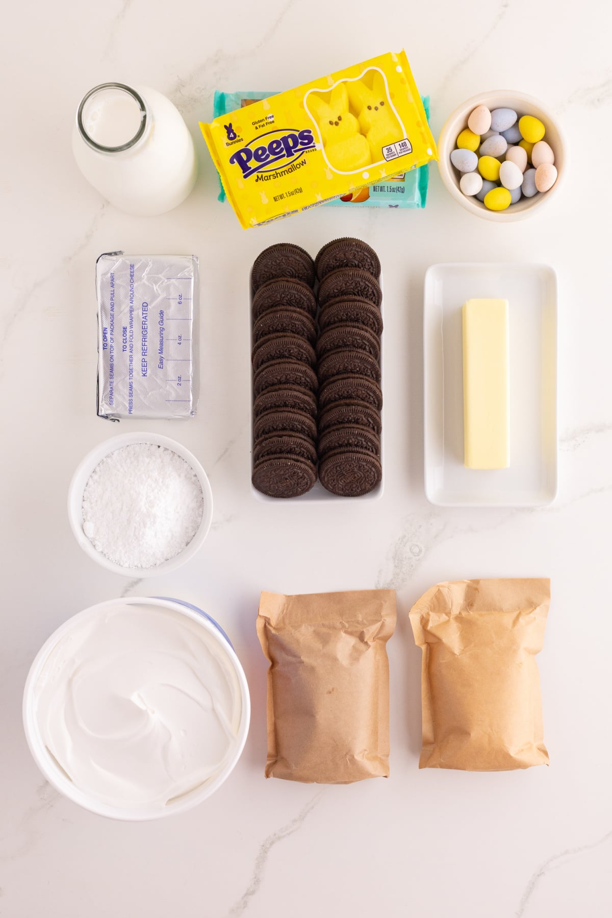 Ingredients for Easter dirt cake