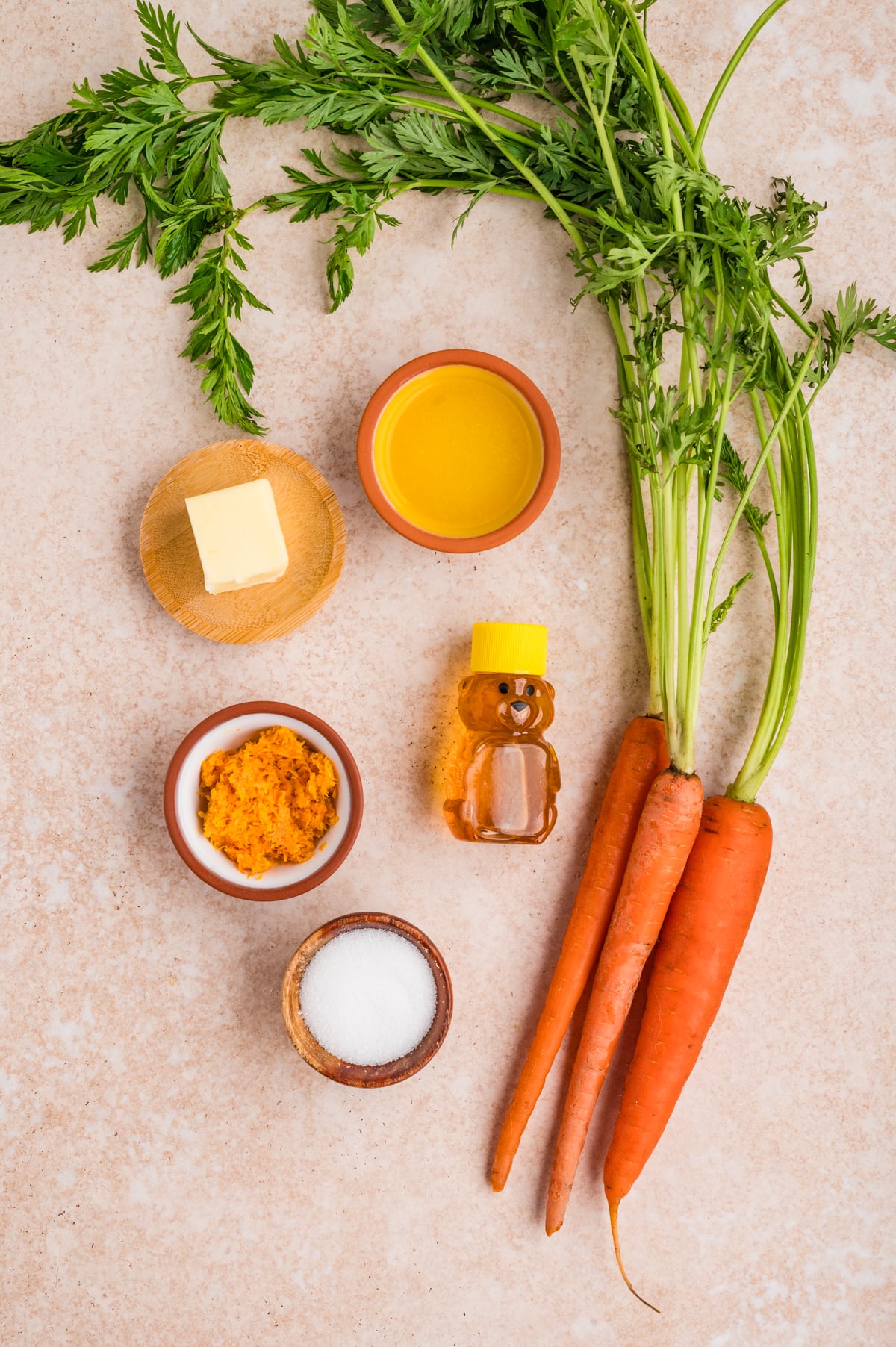 ingredients for honey glazed carrots