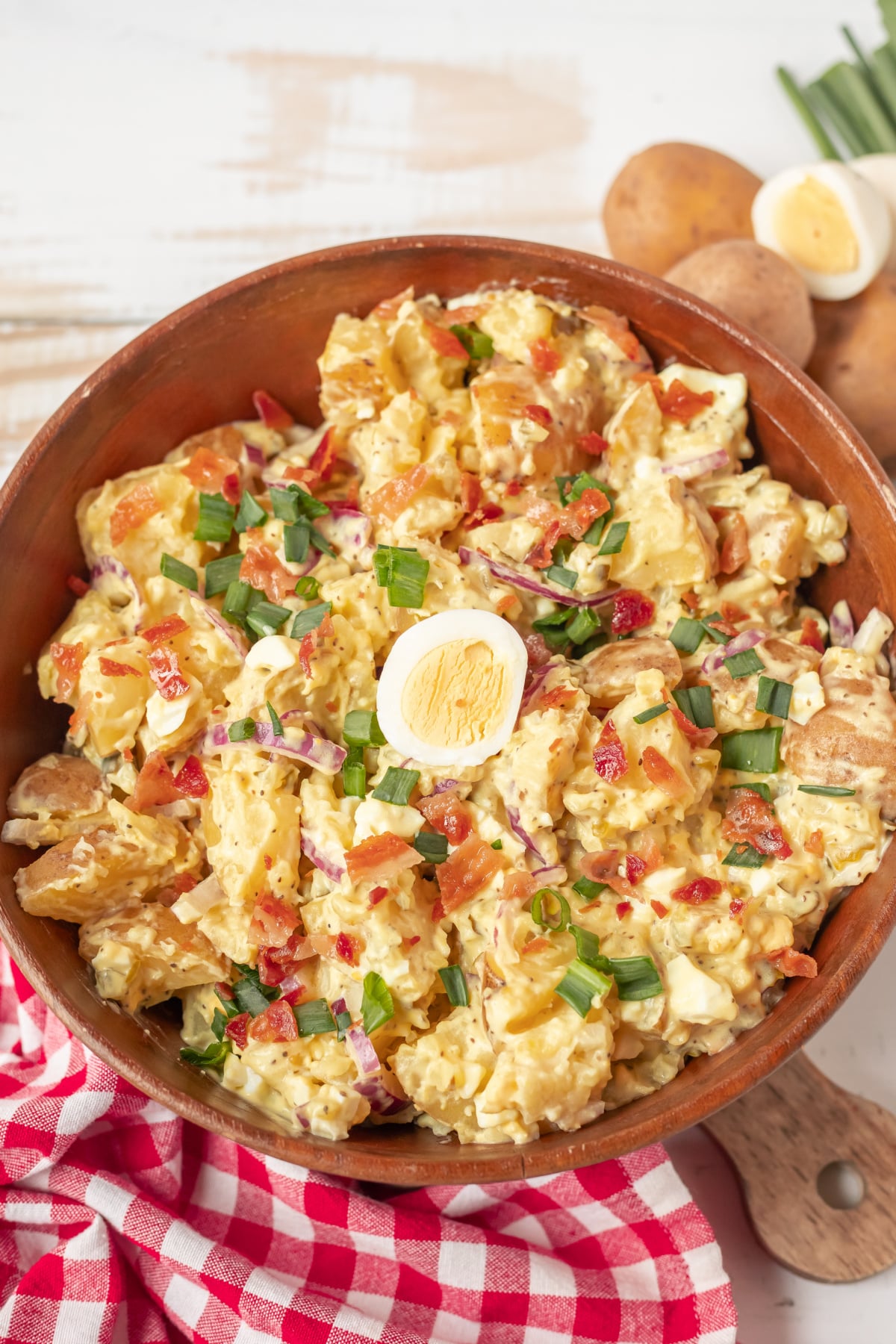 classic potato salad in a bowl