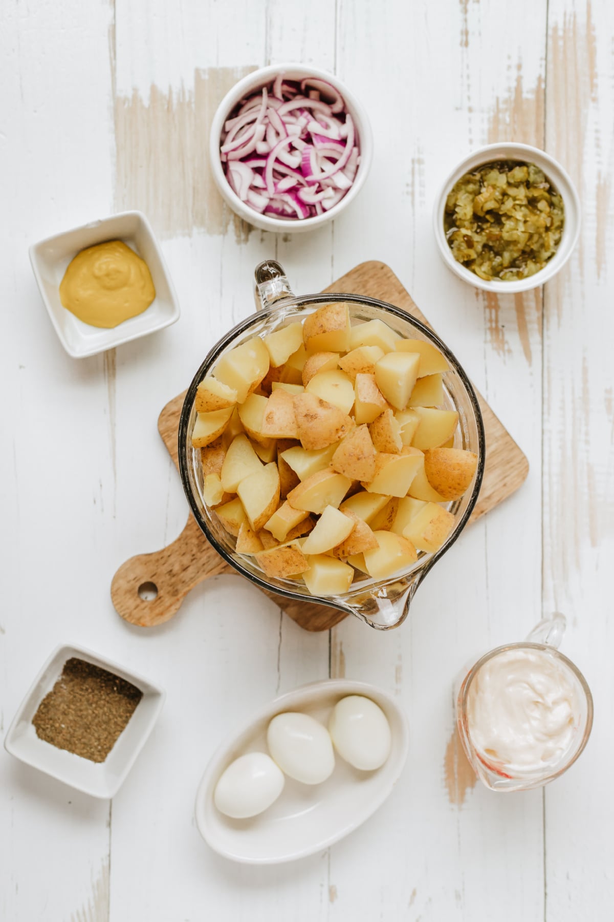 ingredients for homemade potato salad