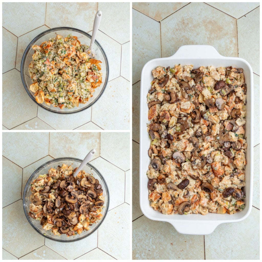 Mixing mushroom stuffing